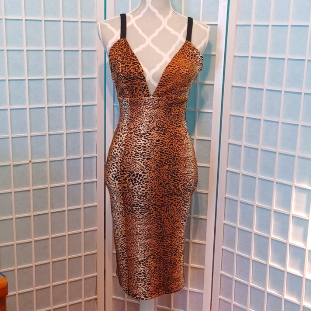 NEW!Cheetah Animal Print Dress 5388